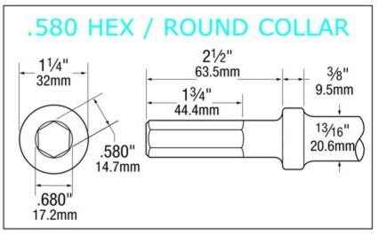 580 Tige Hexagonal Collier rond
