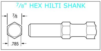 7/8 hex hilti shank chisels